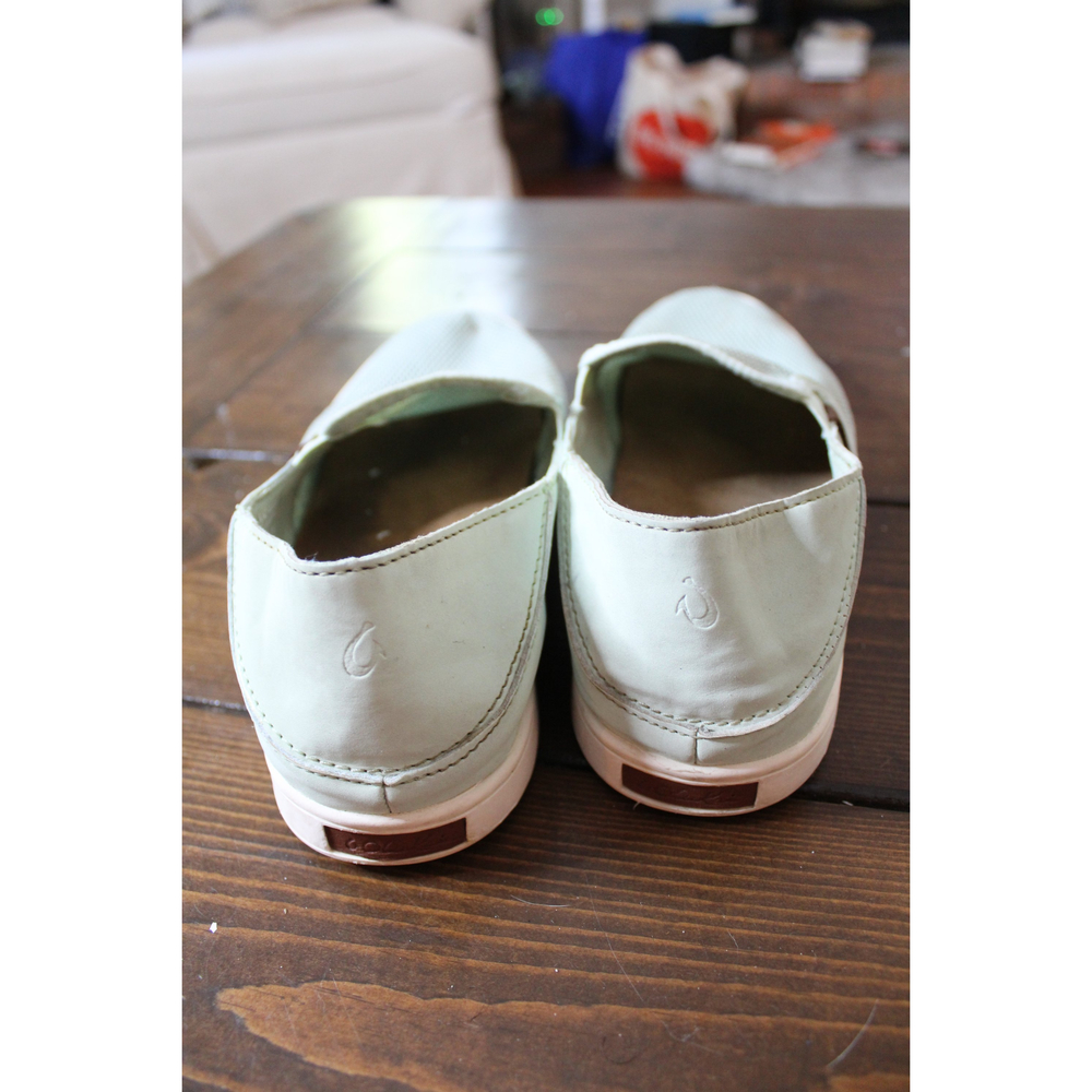 Olukai Pehuea Mint Sage Green Palm Size 9 Slip On Sneakers - Picture 6 of 8